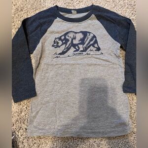 Next Level Apparel Kids Raglan Shirt - Gray and Navy